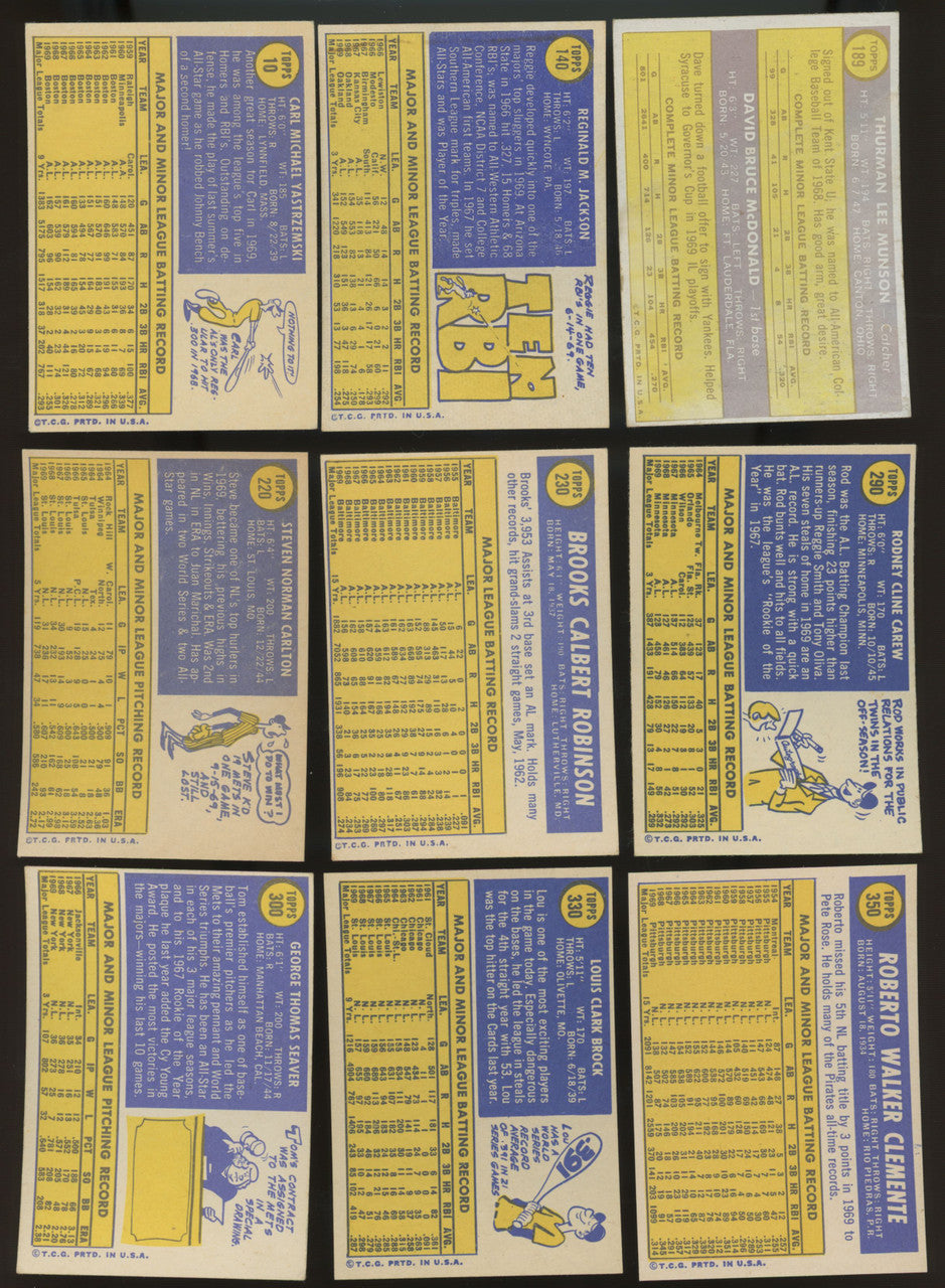 1970 Topps Baseball Complete Set (720) EX-EX/MT Overall