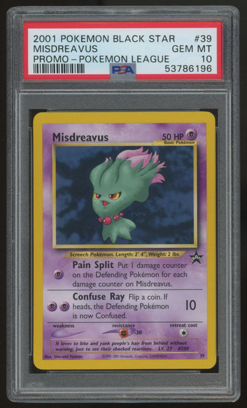 2001 Pokemon Misdreavus Pokemon League Promo #39 PSA 10