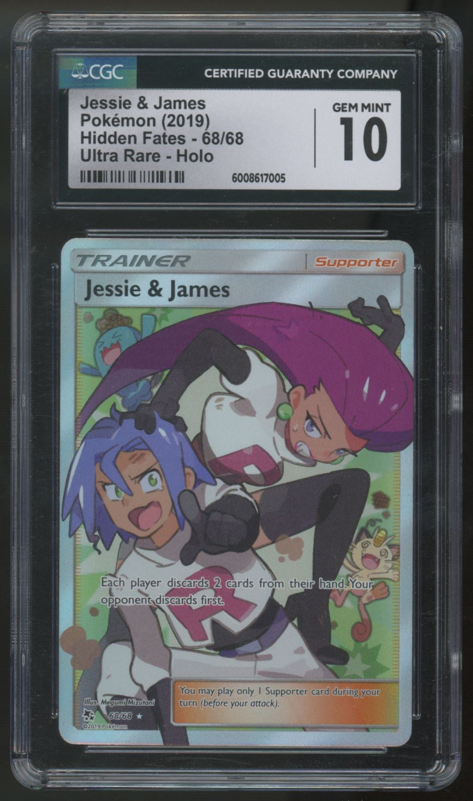 2019 Pokemon Jessie & James Hidden Fates Ultra Rare #68 CGC 10
