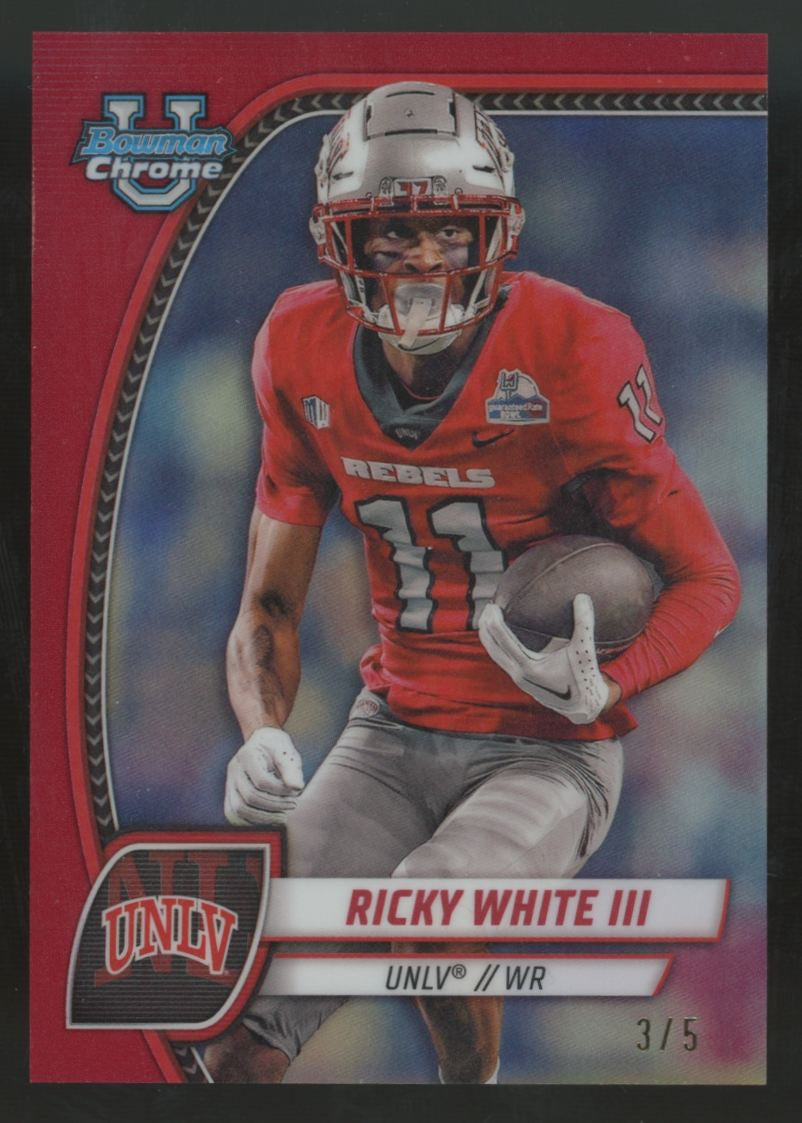 2024 Bowman Chrome University Ricky White III Red Refractor /5 #153