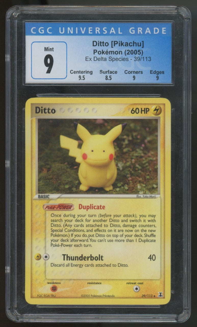 2005 Pokemon Ditto (Pikachu) EX Delta Species #39 CGC 9