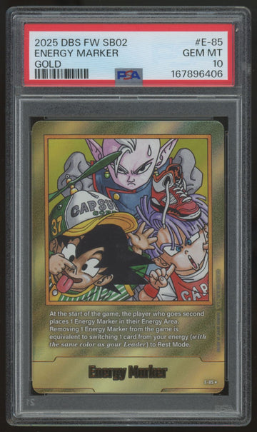 2025 Dragon Ball Super Fusion World Energy Marker SB02 Gold #E-85 PSA 10