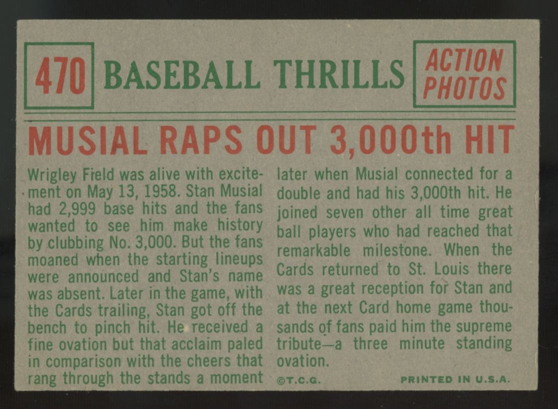 1959 Topps Baseball Thrills Set (10 cards) Mantle/Mays EX