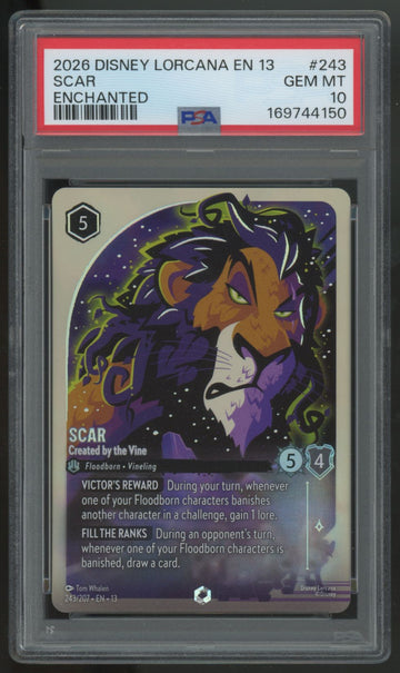 2026 Lorcana Scar Created by the Vine Attack of the Vine Enchanted #243 PSA 10 B