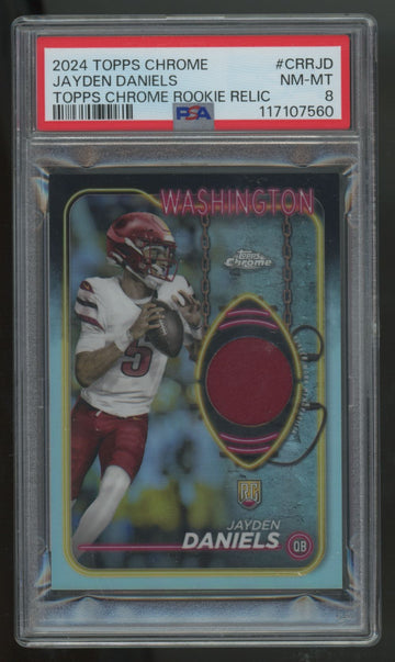 2024 Topps Chrome Jayden Daniels RC Relic Patch #CRR-JD PSA 8