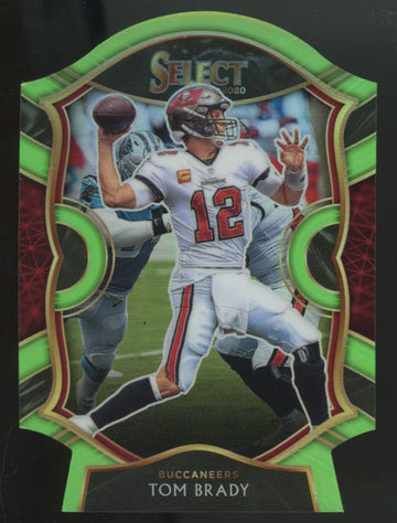 2020 Panini Select Tom Brady Concourse Neon Green Die-Cut #1