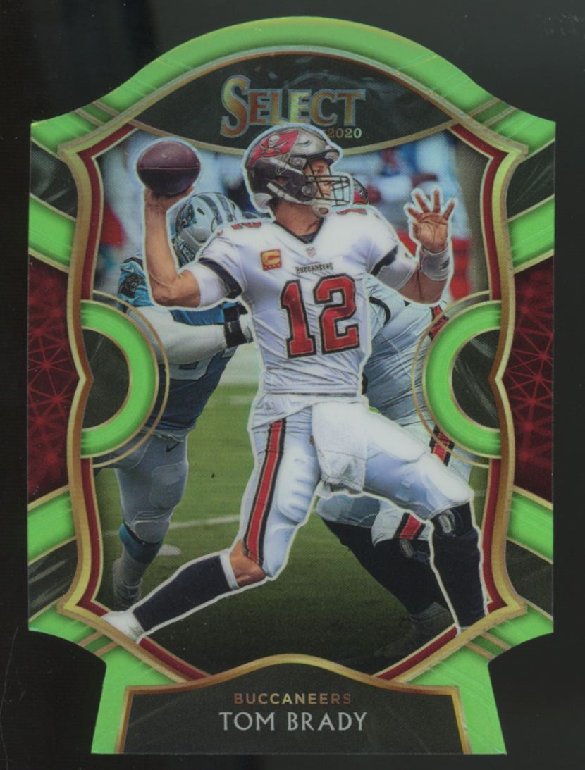 2020 Panini Select Tom Brady Concourse Neon Green Die-Cut #1