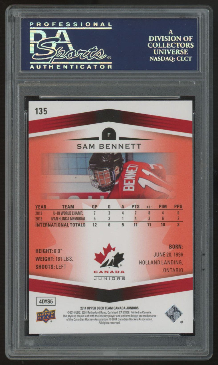 2014-15 UD Team Canada Juniors Sam Bennett Red Exclusives /99 #135 PSA 10