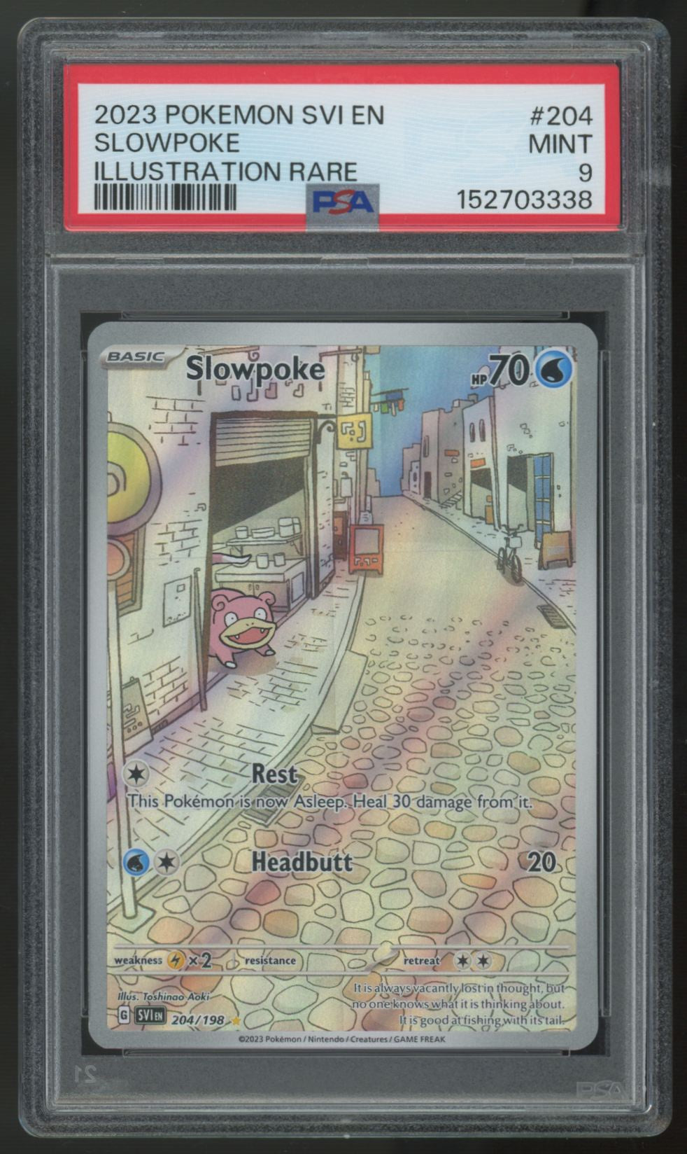 2023 Pokemon Slowpoke Scarlet & Violet Illustration Rare #204 PSA 9