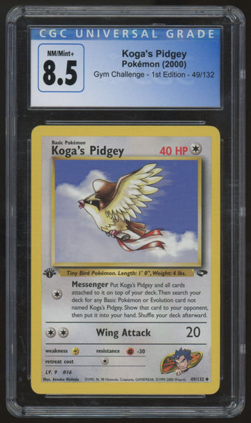 2000 Pokemon Koga's Pidgey Gym Challenge 1st Edition #49 CGC 8.5