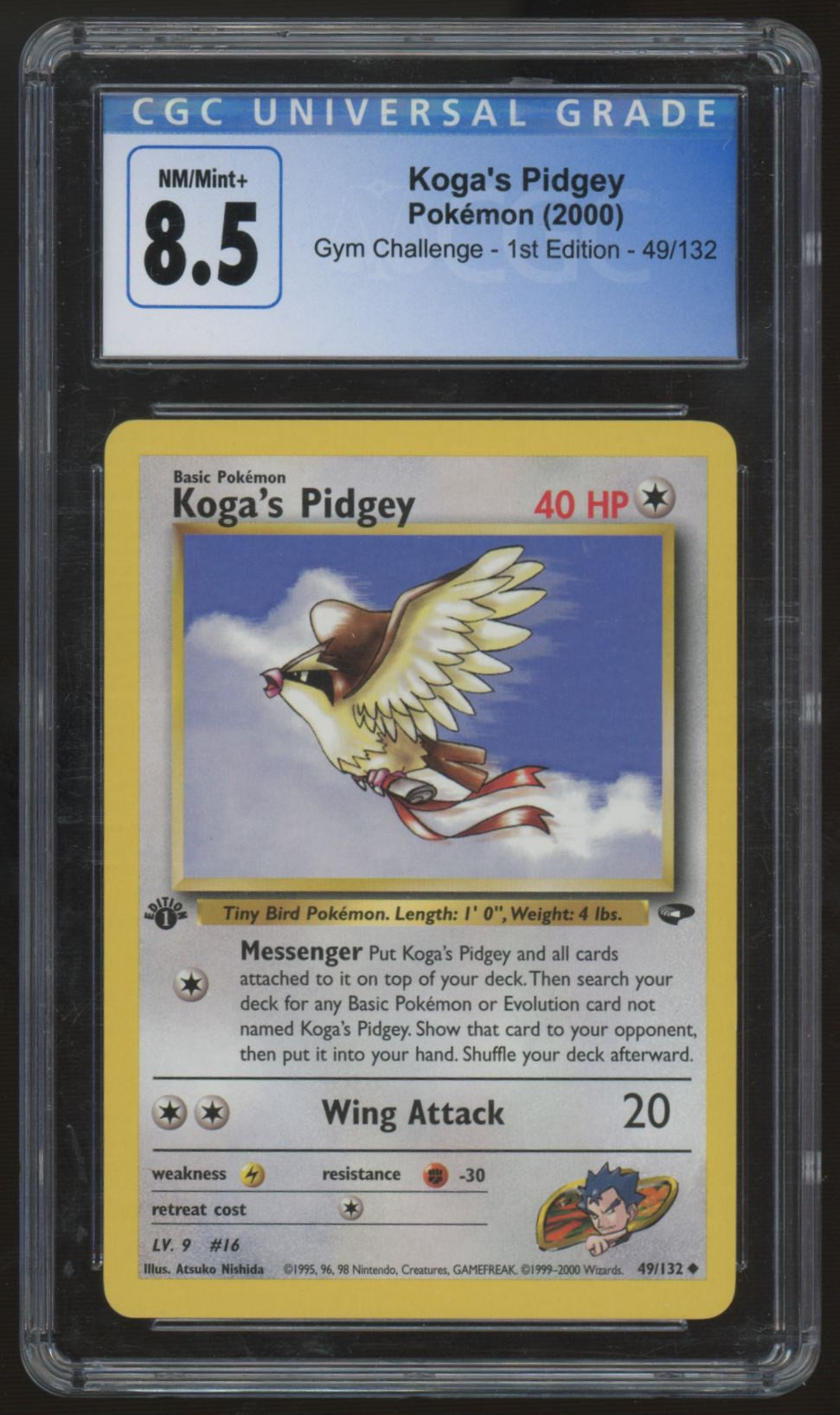 2000 Pokemon Koga's Pidgey Gym Challenge 1st Edition #49 CGC 8.5