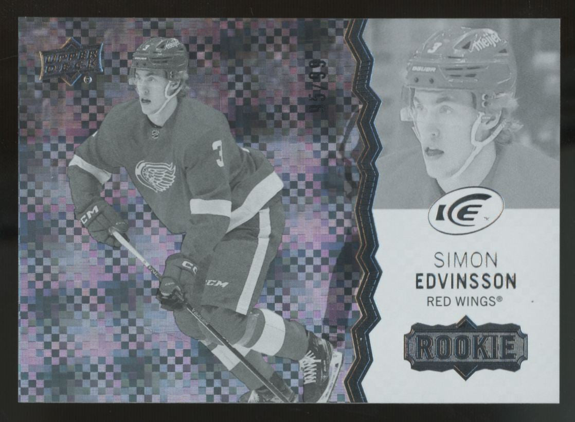 2023-24 Upper Deck Ice Hockey Simon Edvinsson RC Greyscale /99 #143