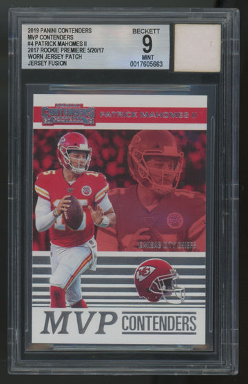 2019 Contenders Patrick Mahomes II MVP Contenders Jersey Fusion Patch BGS 9