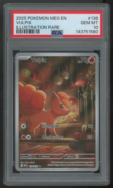 2025 Pokemon Vulpix Mega Evolution Illustration Rare #138 PSA 10