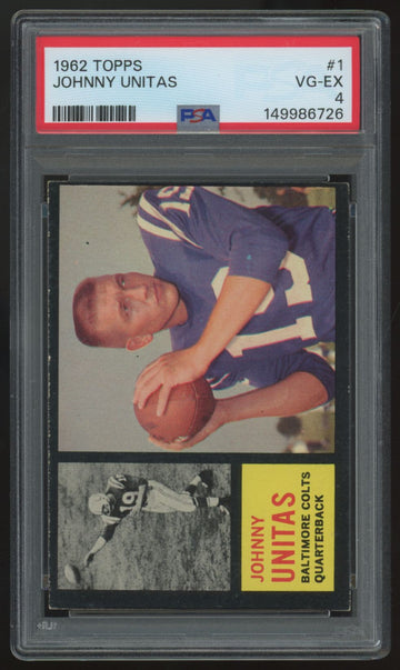 1962 Topps Johnny Unitas #1 PSA 4