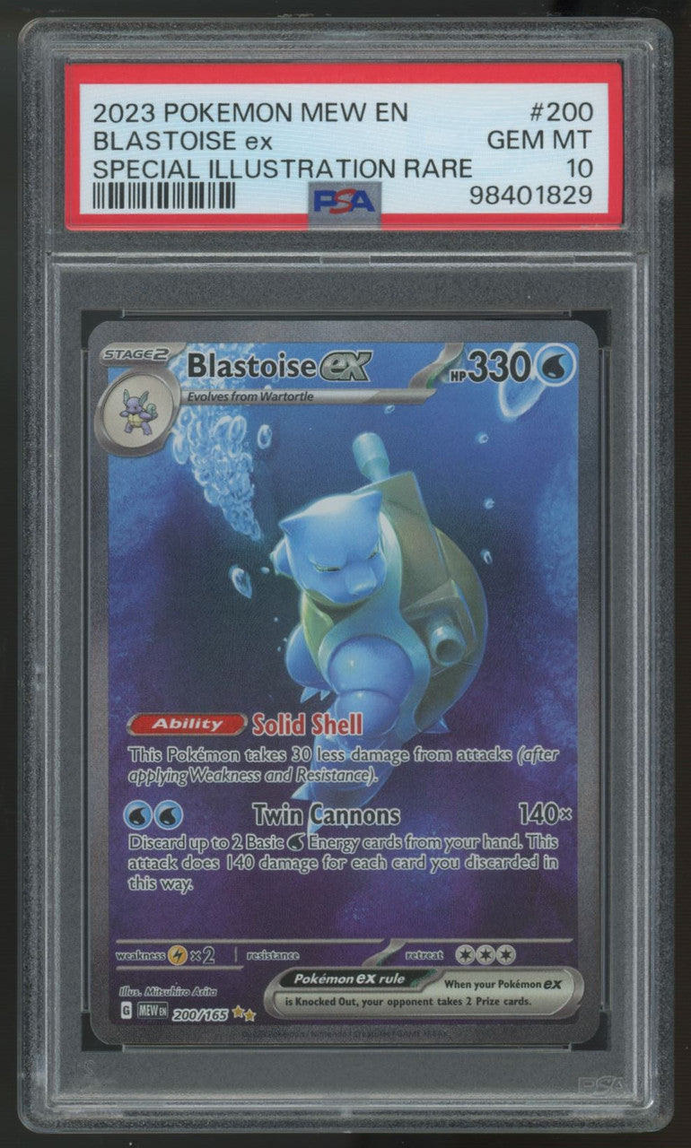 2023 Pokemon Blastoise ex 151 Special Illustration Rare #200 PSA 10