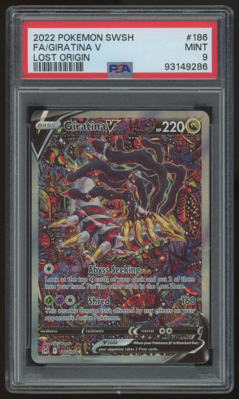 2022 Pokemon Giratina V Lost Origin Full Art #186 PSA 9