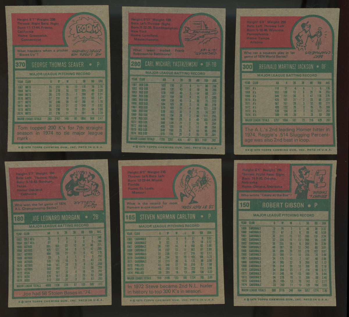 1975 Topps Baseball Regular-Size Near Complete Set (619/620) Missing #223 EX