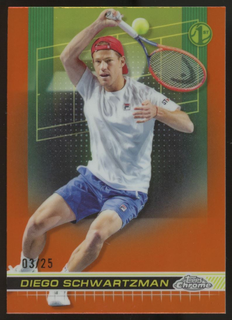 2024 Topps Chrome Tennis Diego Schwartzman 1st Orange /25 #124