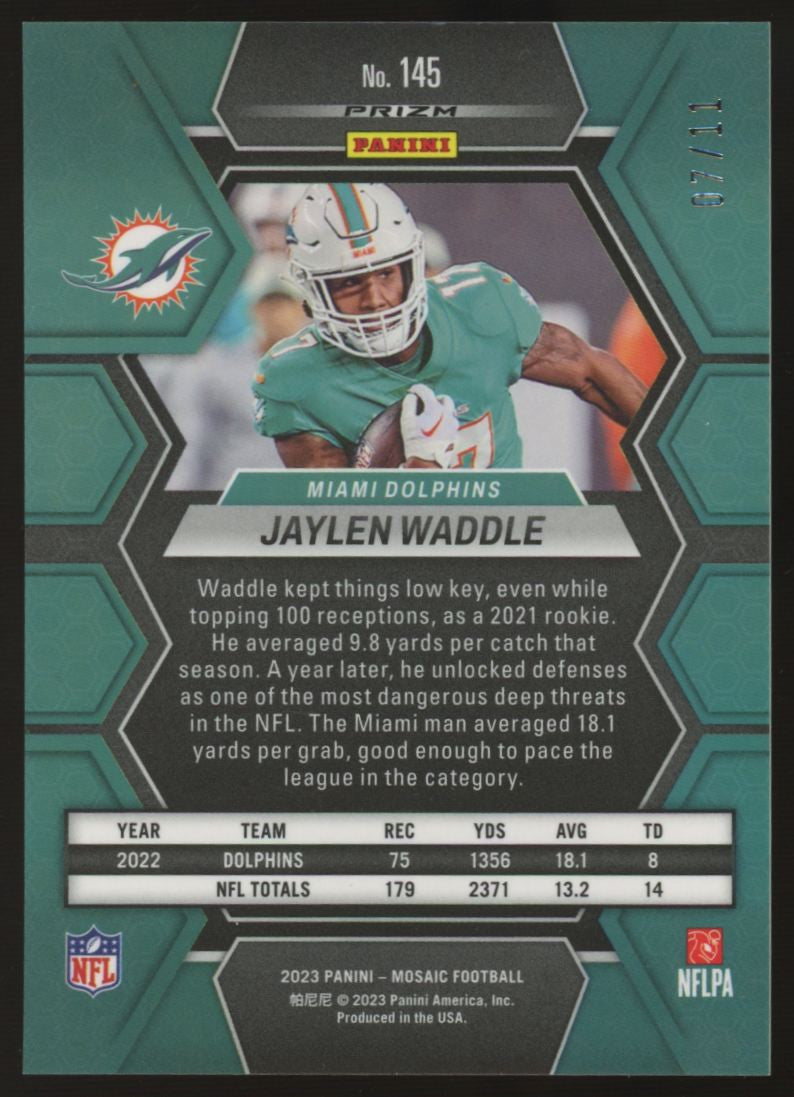 2023 Mosaic Football Jaylen Waddle Pink Swirl /11 #145