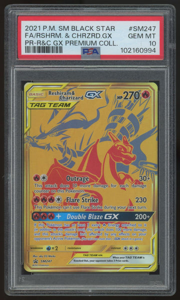 2021 Pokemon Reshiram & Charizard GX Premium Collection Promo #SM247 PSA 10