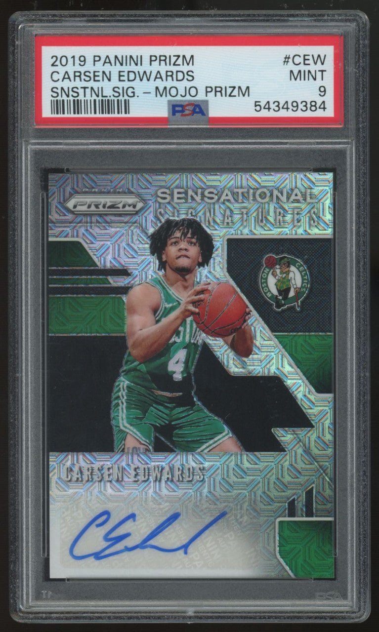 2019-20 Panini Prizm Carsen Edwards RC Auto Mojo /25 #RS-CEW PSA 9 *384