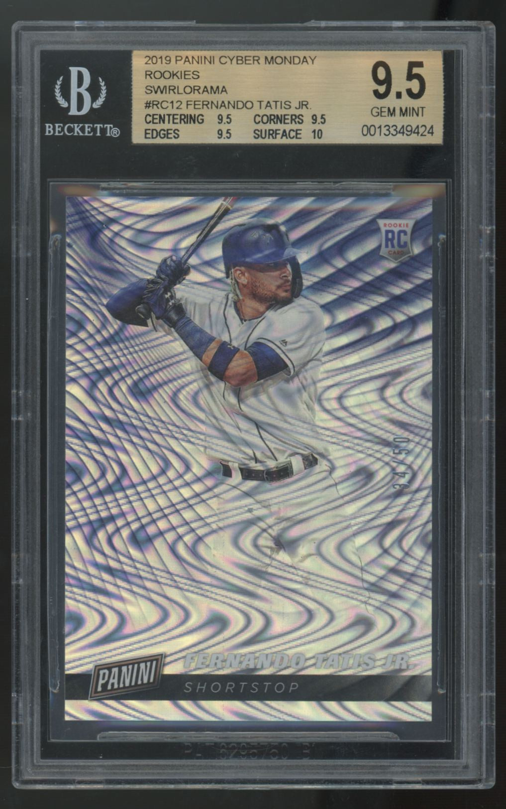 2019 Panini Cyber Monday Fernando Tatis Jr. RC Swirlorama #RC12 BGS 9.5