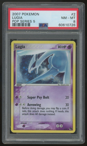2007 Pokemon Lugia Pop Series 5 Holo #2 PSA 8