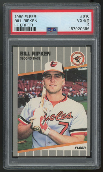 1989 Fleer Bill Ripken FF Error #616 PSA 4 *396