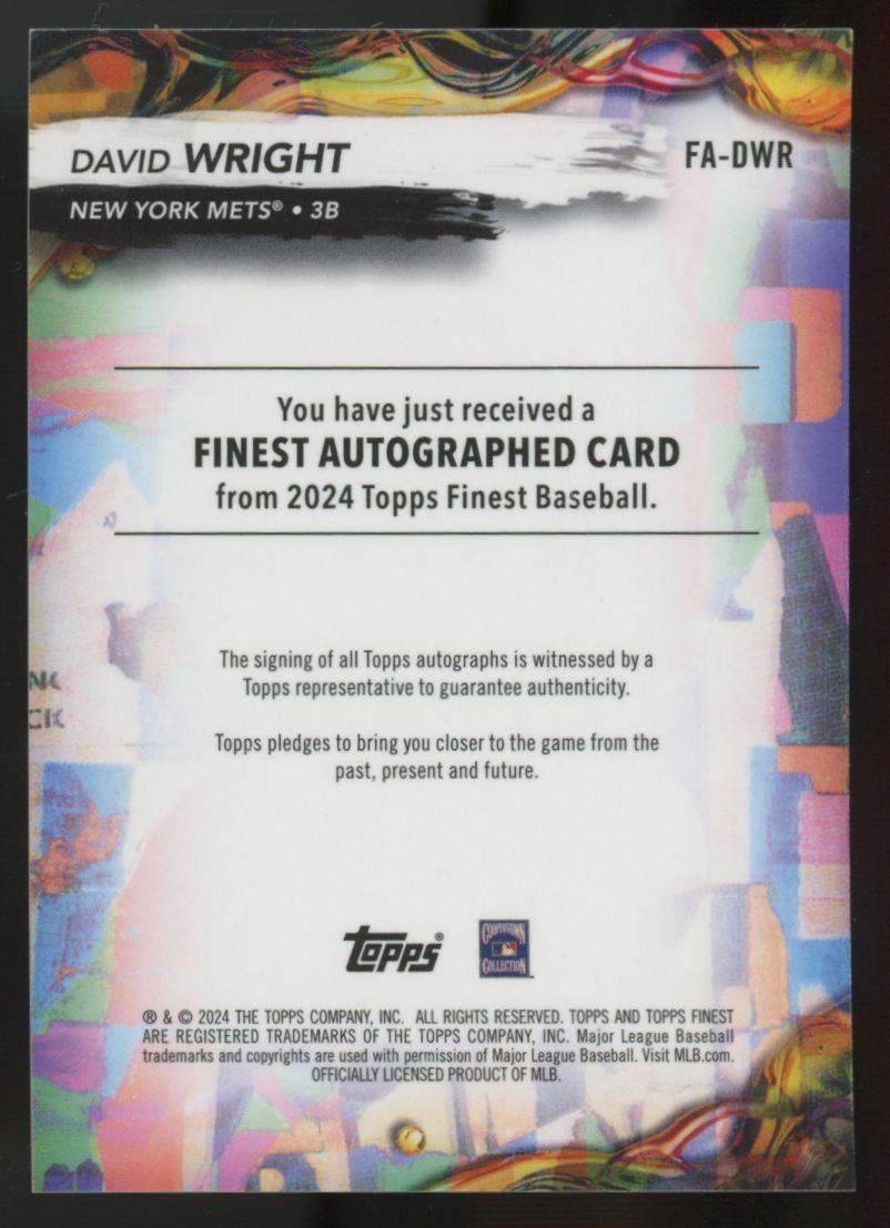 2024 Topps Finest David Wright Auto #FA-DWR