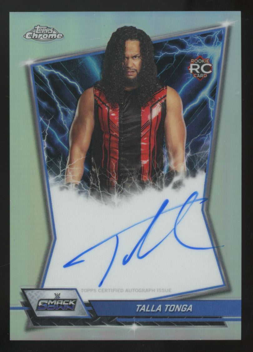 2025 Topps Chrome WWE Talla Tonga RC Blue Brand Auto Refractor #BBA-TAL