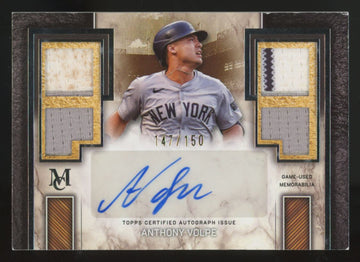 2025 Topps Museum Anthony Volpe Signature Quad Patch Auto /150 #SPQRA-AV