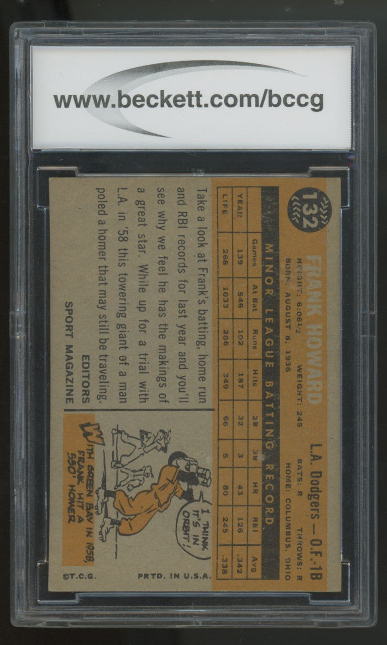 1960 Topps Frank Howard RC #132 BCCG 8