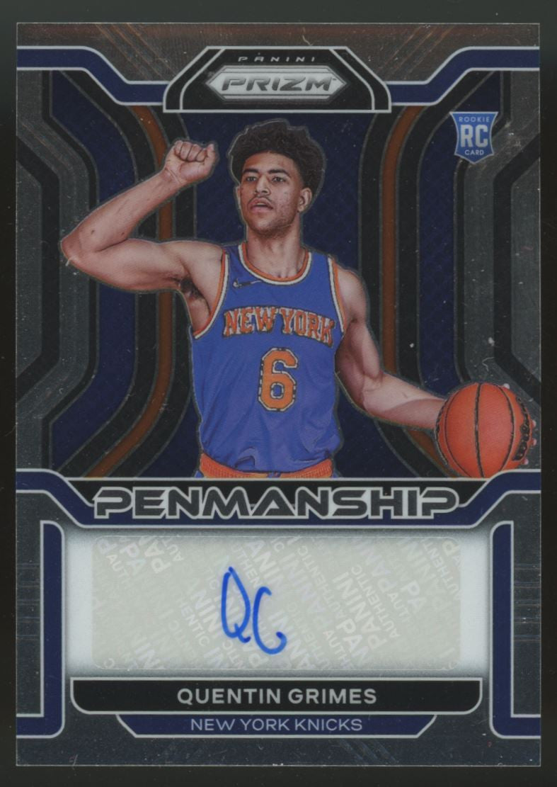 2021-22 Prizm Quentin Grimes Penmanship RC Auto #RP-QGR NM-MT