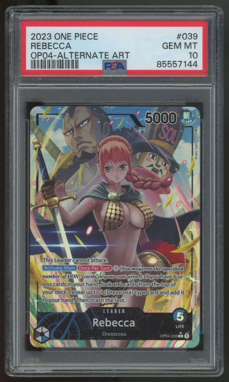 2023 One Piece Rebecca OP04 Alt Art #039 PSA 10