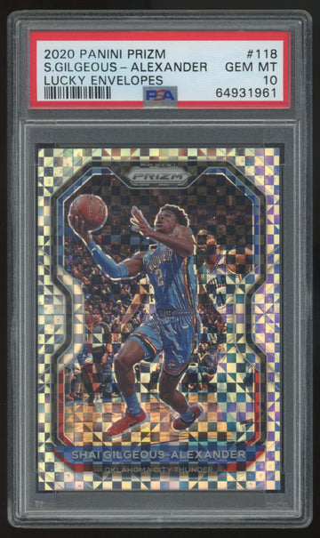 2020-21 Panini Prizm Shai Gilgeous-Alexander Lucky Envelopes /8 #118 PSA 10