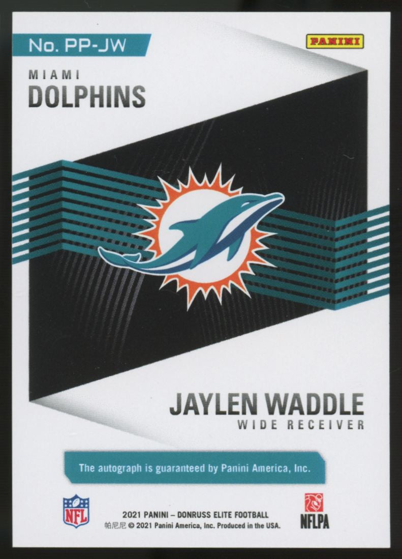 2021 Donruss Elite Jaylen Waddle Pen Pals RC Auto Black Ink #PP-JW
