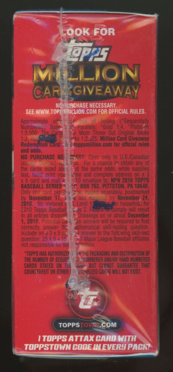 2010 Topps Baseball Series 2 Cereal Box Factory Sealed