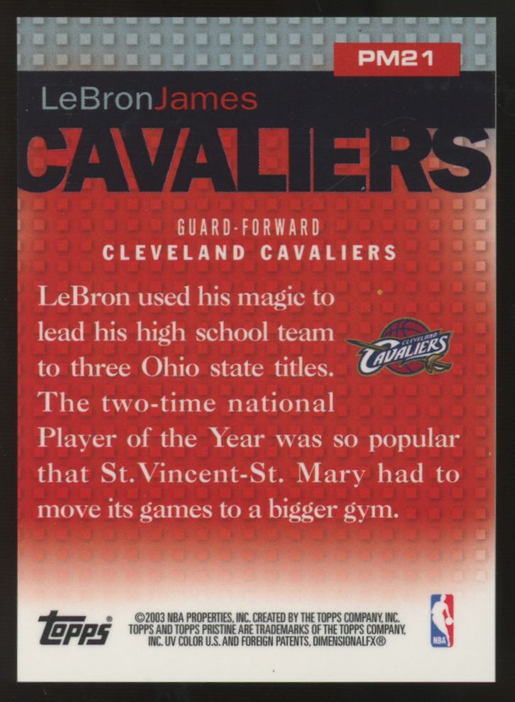 2003-04 Topps Pristine LeBron James RC Mini #PM21
