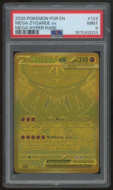 2026 Pokemon Mega Zygarde ex Perfect Order Hyper Rare #124 PSA 9