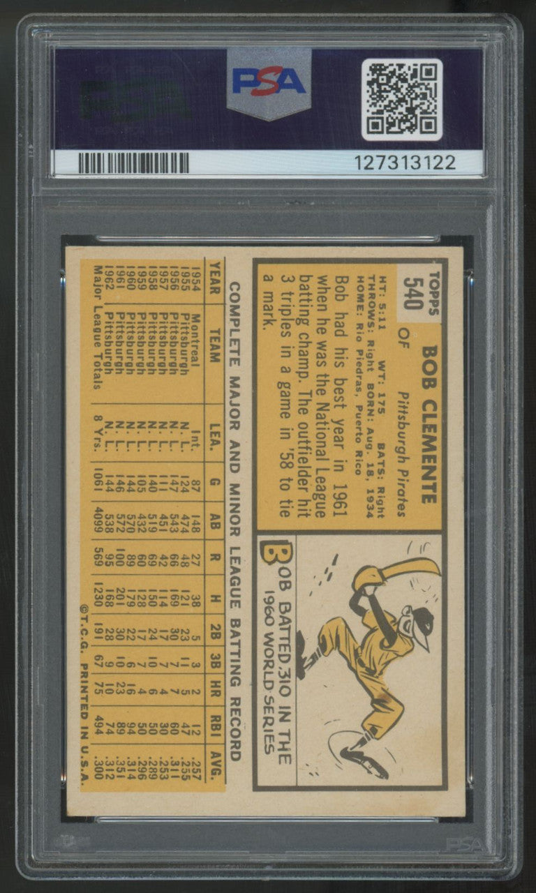 1963 Topps Roberto Bob Clemente #540 PSA 5 *122