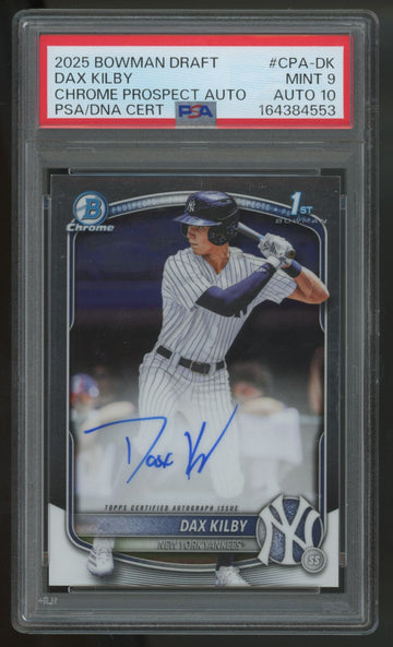 2025 Bowman Chrome Draft Dax Kilby 1st Prospect Auto #CPA-DK PSA 9 10