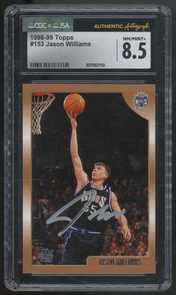 1998-99 Topps Jason Williams RC IP Signed Auto #153 CGC 8.5 Authentic