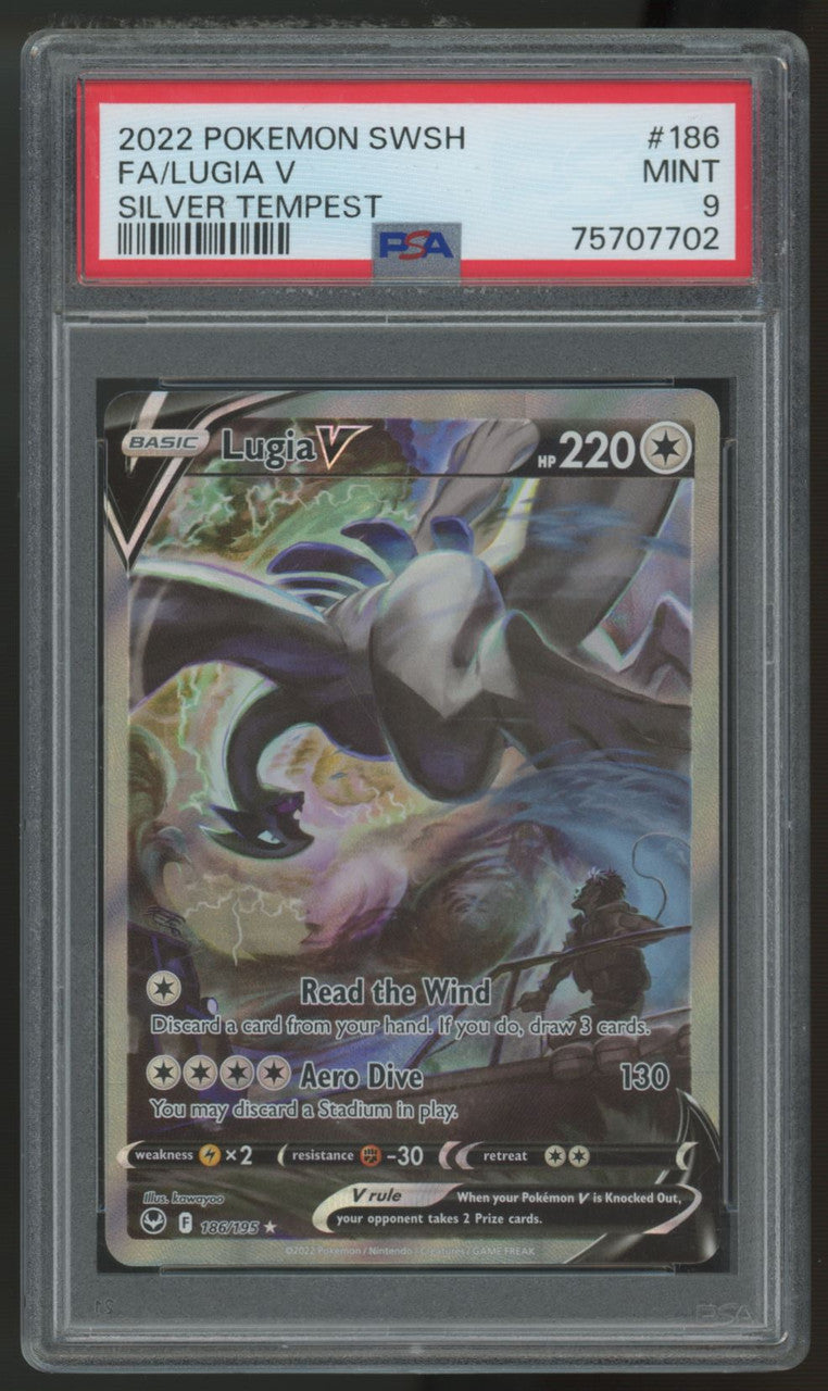 2022 Pokemon Lugia V Silver Tempest Full Art #186 PSA 9