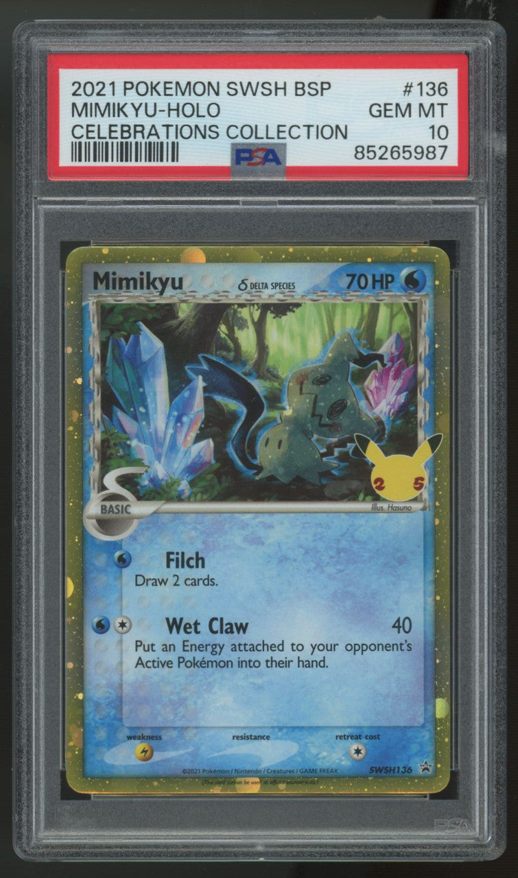 2021 Pokemon Mimikyu Celebration Collection Holo #136 PSA 10