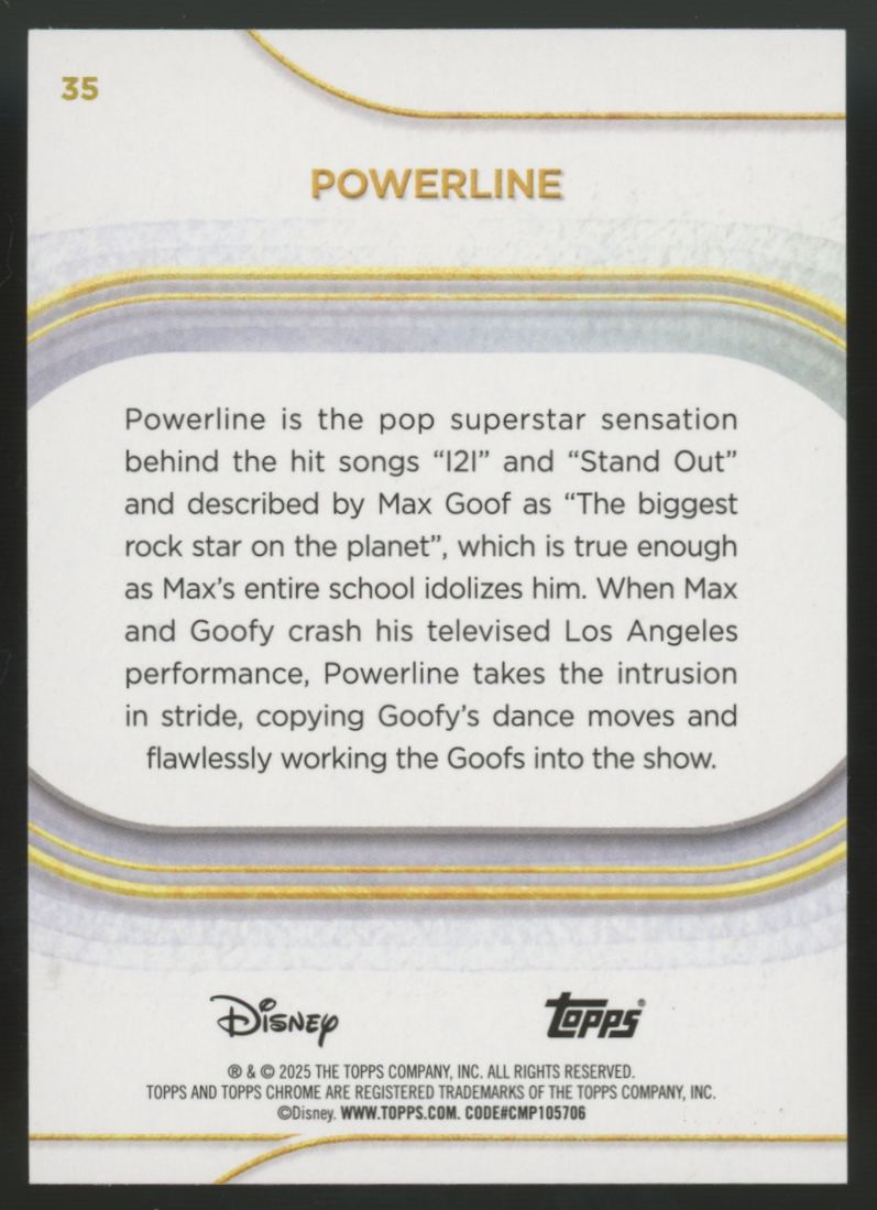 2025 Topps Chrome Disney Powerline Green Refractor /99 #35