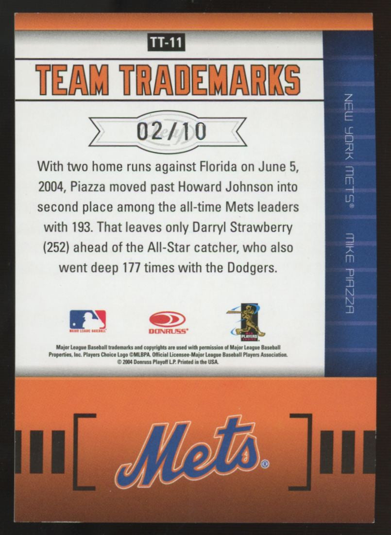 2004 Leaf Limited Mike Piazza Team Trademarks Gold /10 #TT-11