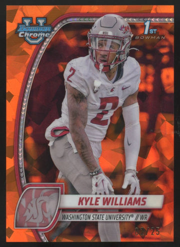 2024 Bowman Best University Kyle Williams 1st Orange Sapphire /25 #118