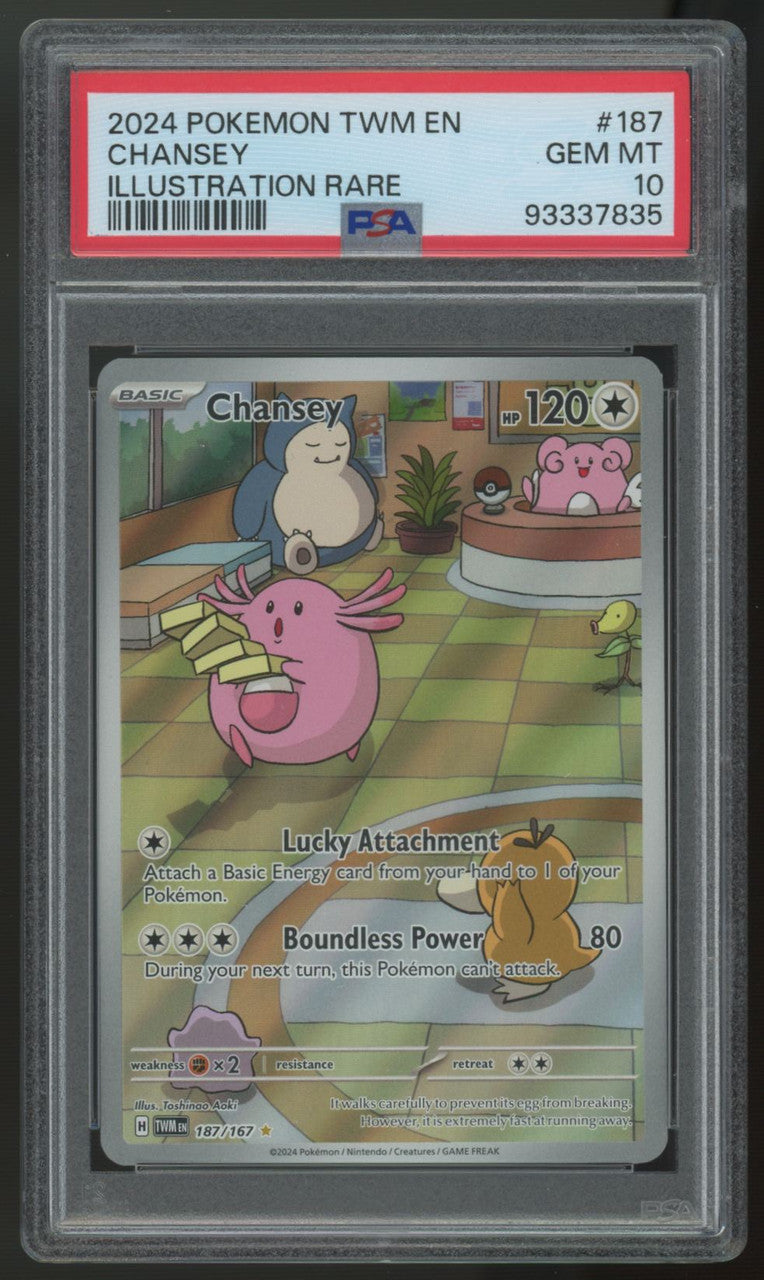 2024 Pokemon Chansey Twilight Masquerade Illustration Rare #187 PSA 10