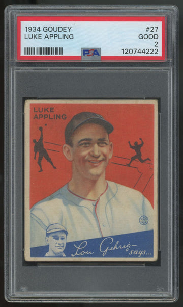 1934 Goudey Luke Appling RC #27 PSA 2